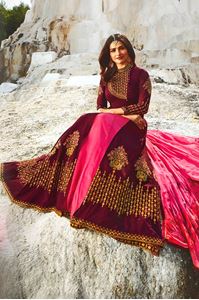 Picture of Plum & RosePink Anarkali A142