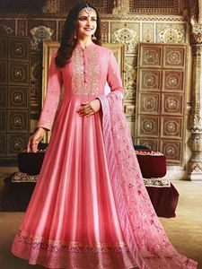 Picture of Silky Pink Designer Embroidered Anarkali A181