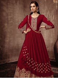 Picture of Dark Mulberry Anarkali - A199