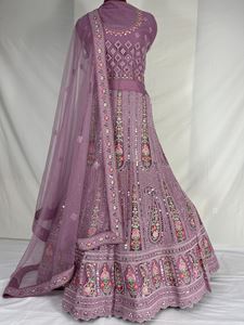 Picture of Rebecca Purple Heavy Embroidery Lehenga L025