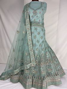 Picture of Coral Blue Heavy Embroidery Lehenga L030