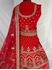 Afbeelding van Heavy Bridal Embroidery Lehenga Ruby Red  L033